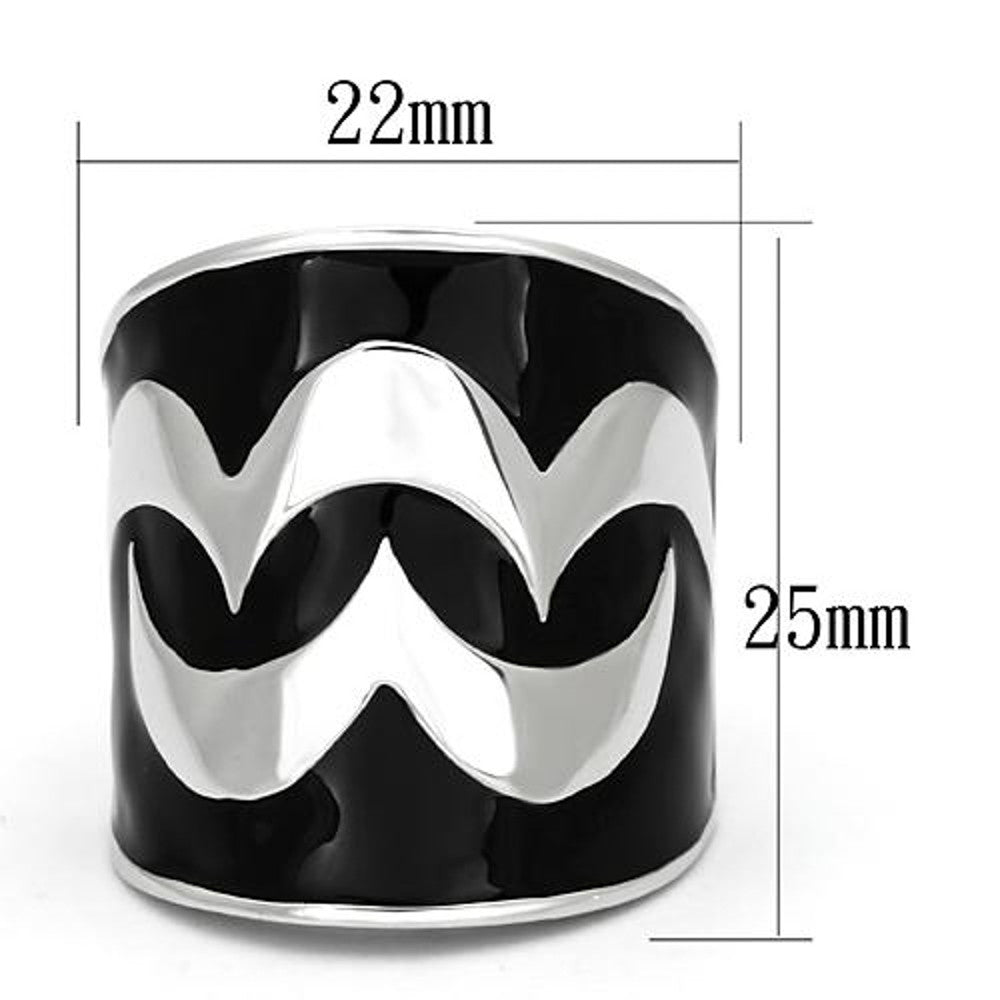 ARTK926 Stainless Steel High Polished Abstract Epoxy Design Fashion Ring Women Size 5-10